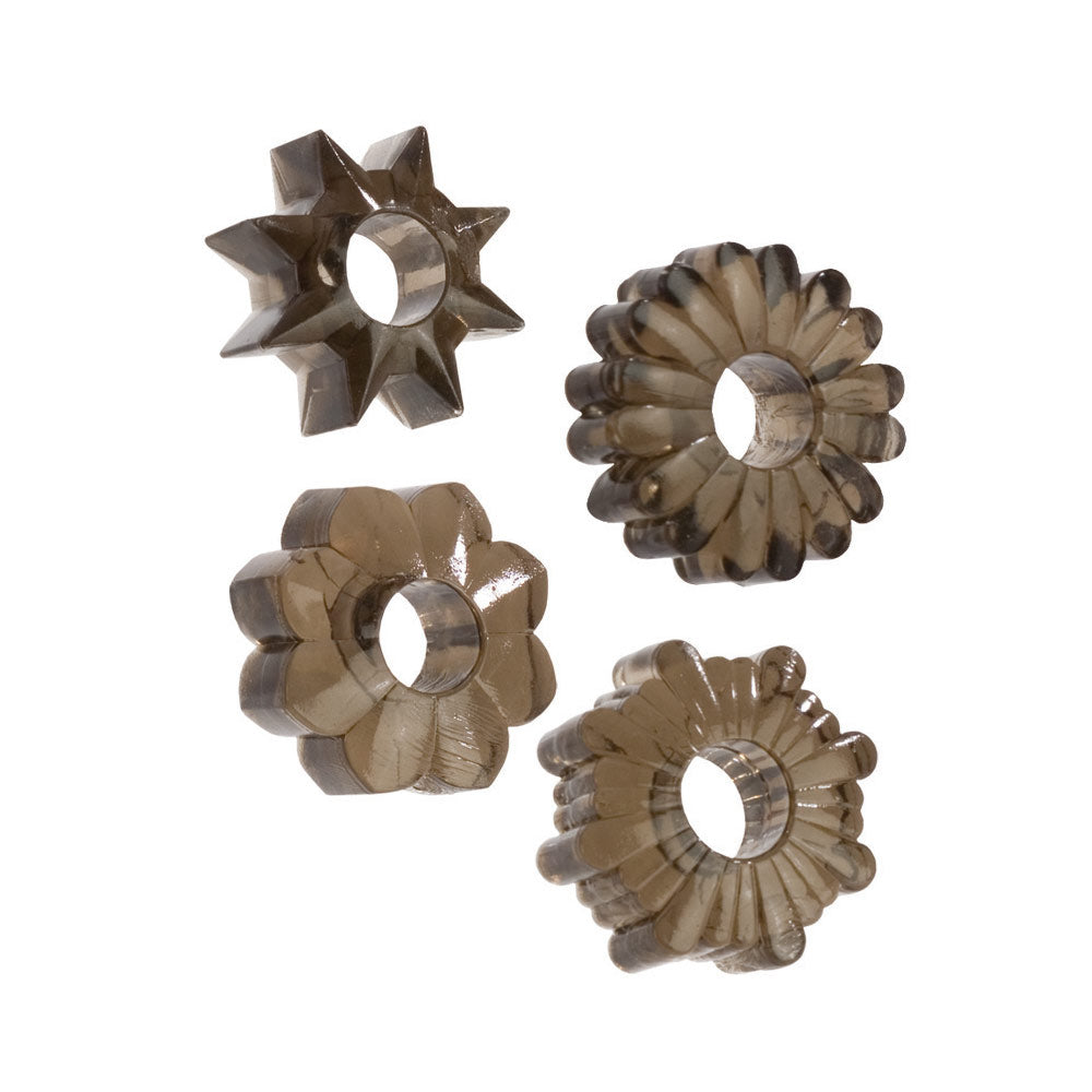 Basic Essentials Smoke Super Stretchy 4 Ring Set
