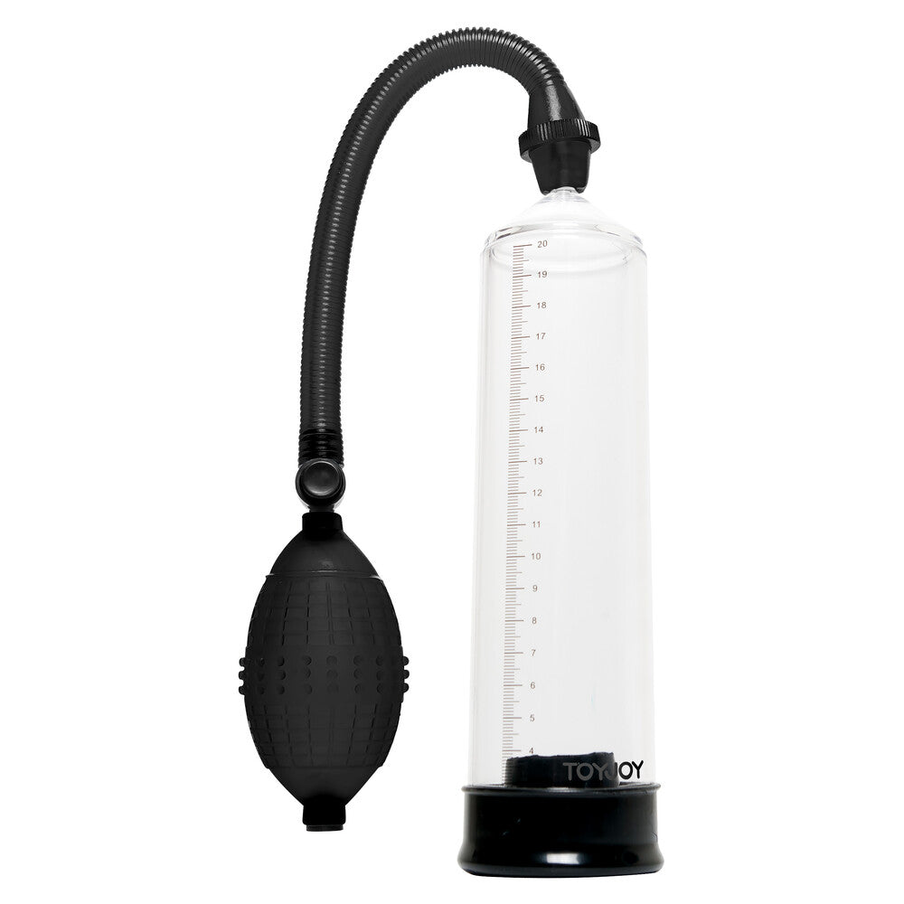 Toy Joy Clear and Black Penis Power Pump with Soft Sleeve