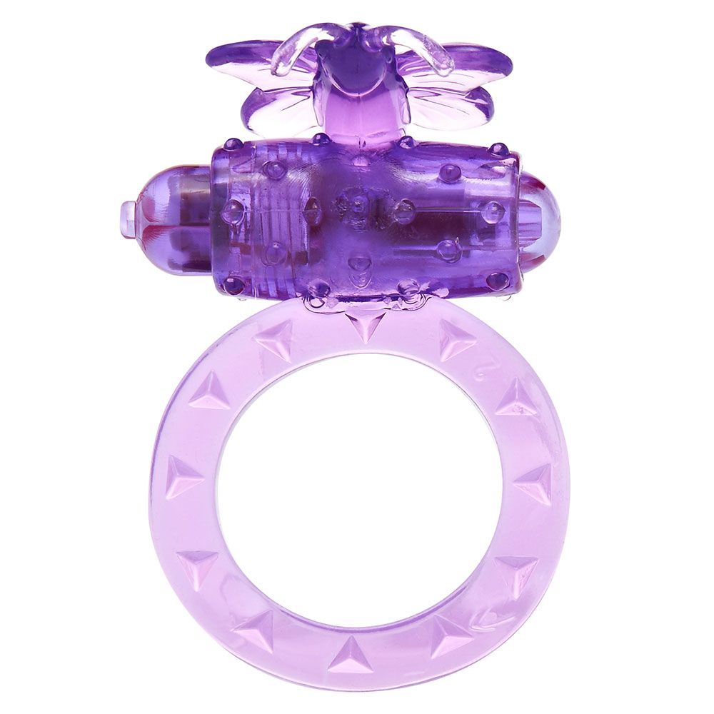 Toy Joy Pink Flutter Vibrating Cock Ring with Clit Tickler