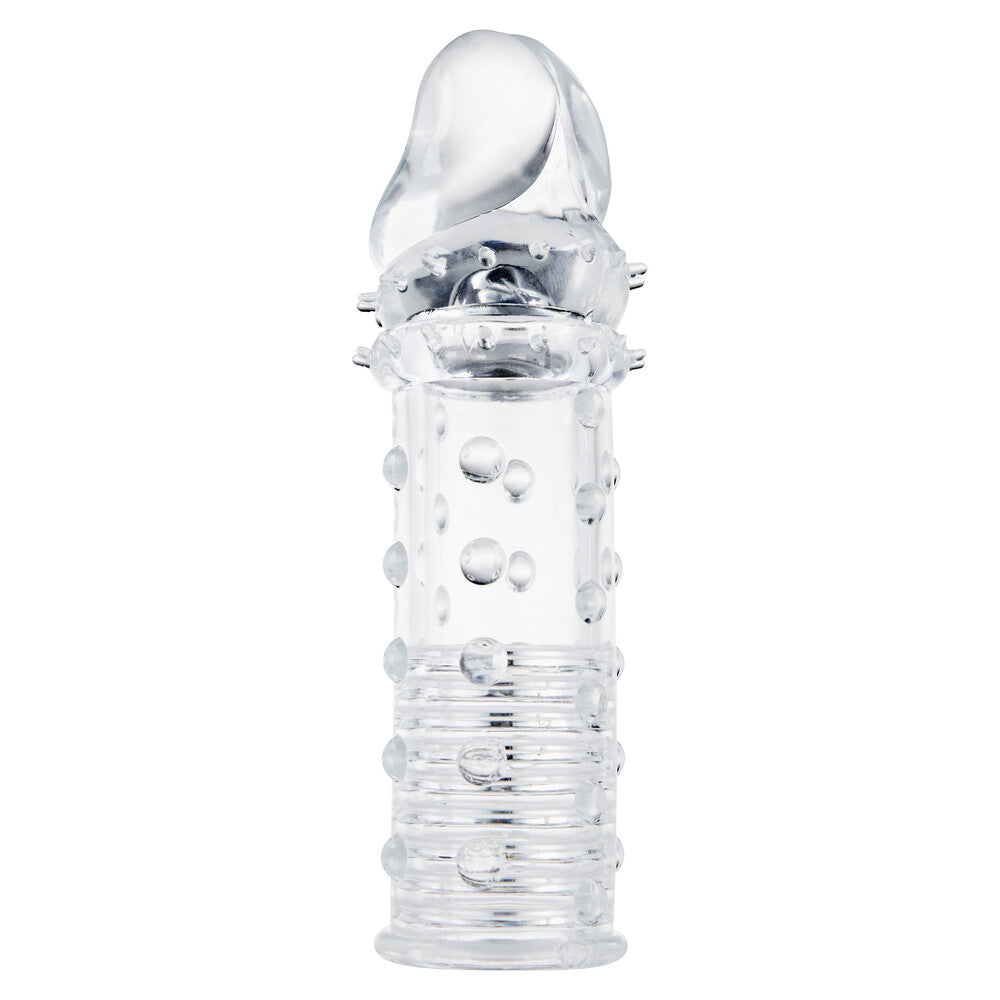 Toy Joy Clear Ribbed Power Stud Sleeve