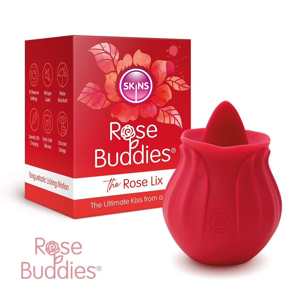 Skins Red Rose Flix Clitoral Massager with 10 Settings
