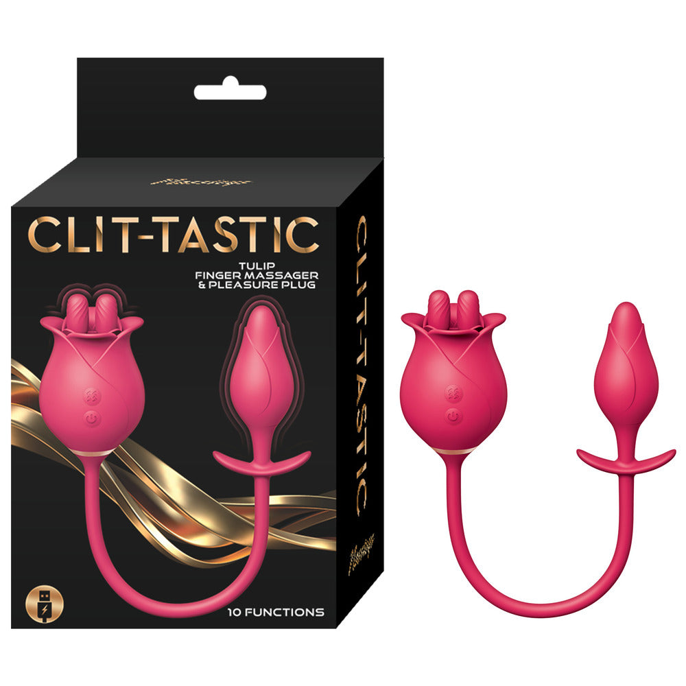 Nasstoys Pink Clit-Tastic Tulip Massager and Pleasure Plug Set