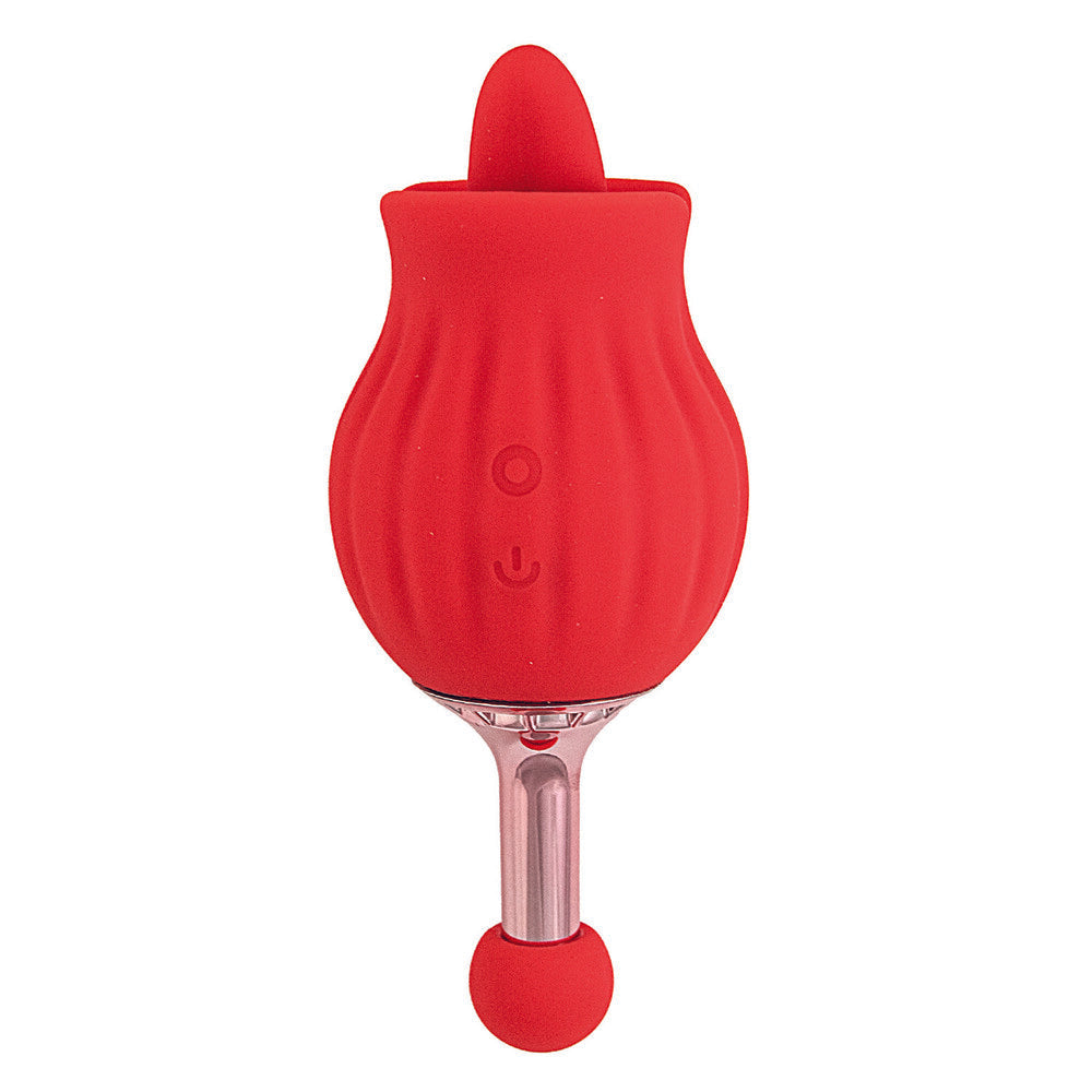 Nasstoys Pink Clit-Tastic Rose Bud Dual-Ended Massager