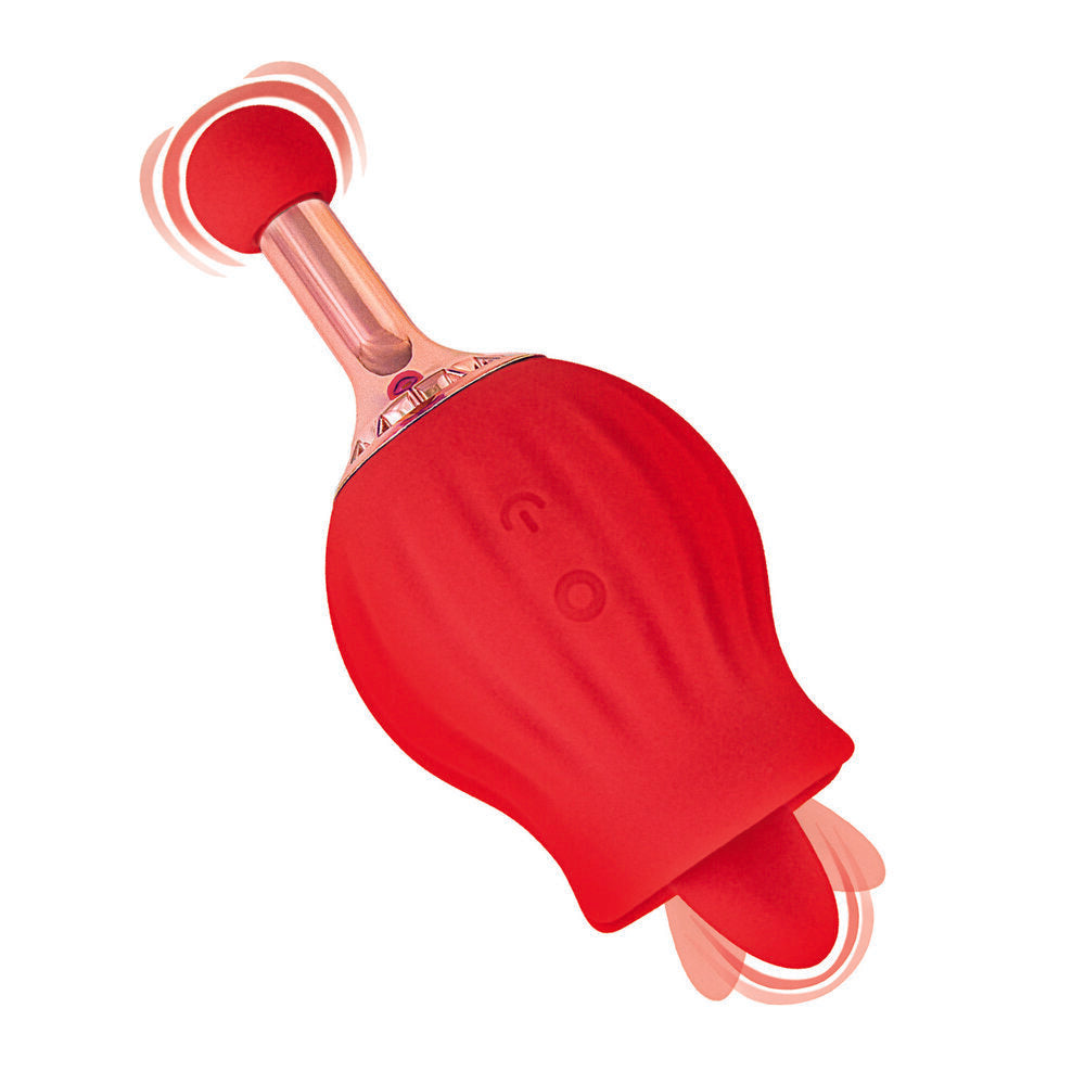 Nasstoys Pink Clit-Tastic Rose Bud Dual-Ended Massager