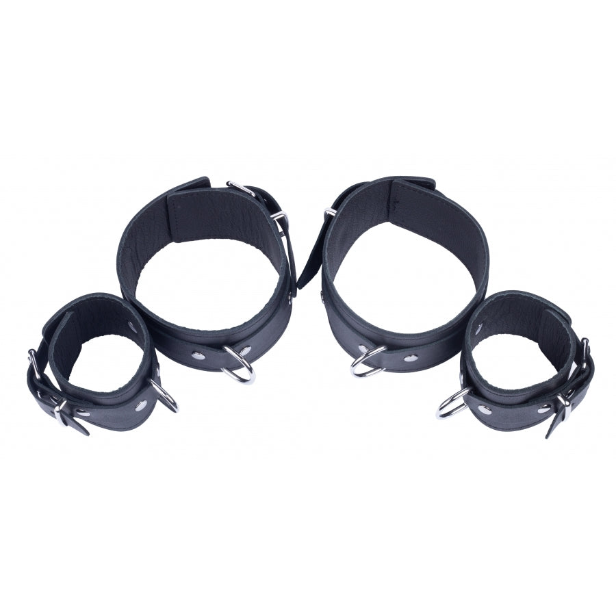 Genuine Leather Red Forearm Shackles for Submission