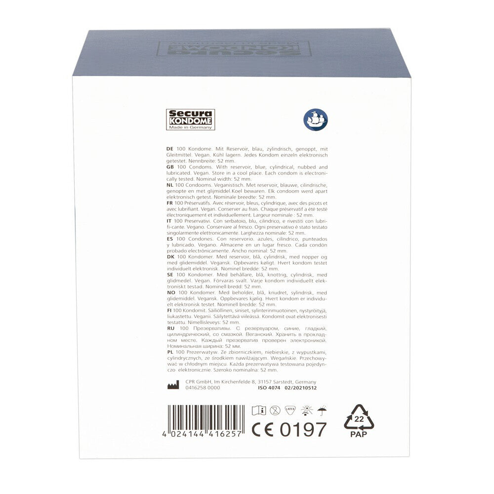 Secura Kondome Blue Pearl Stimulating Condoms x100