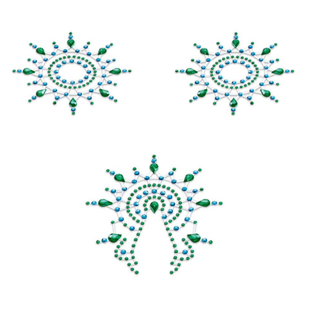 Petits Joujoux Green Crystal Nipple and Vagina Pasties