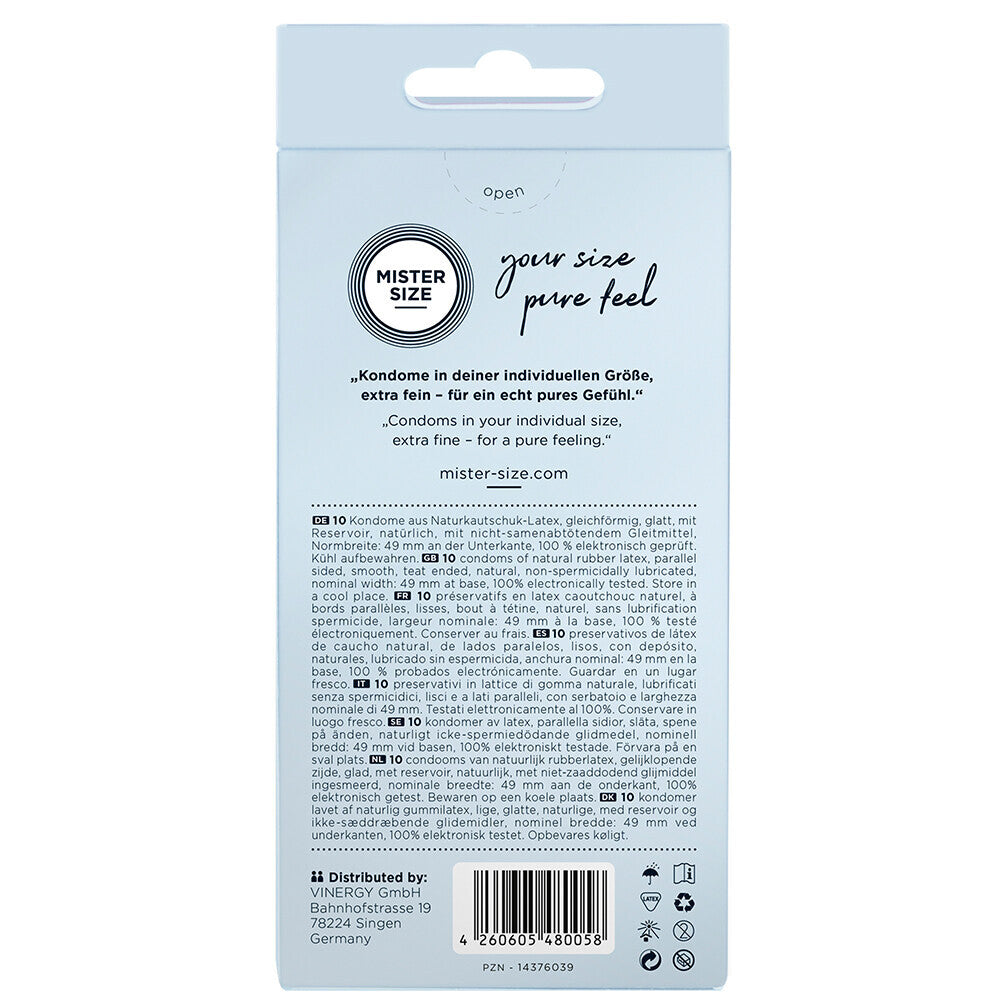 MISTER SIZE Ultra Thin 49mm Pure Feel Condoms 10 Pack