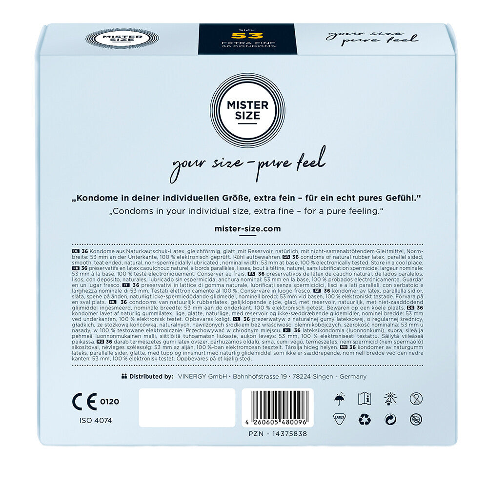 MISTER SIZE 53mm Extra Thin Pure Feel Condoms 36 Pack