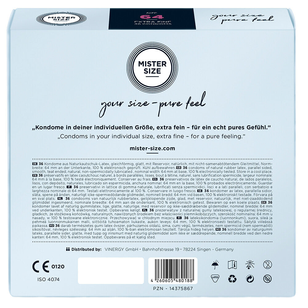 Mister Size Pure Feel Extra Thin Condoms 36 Pack