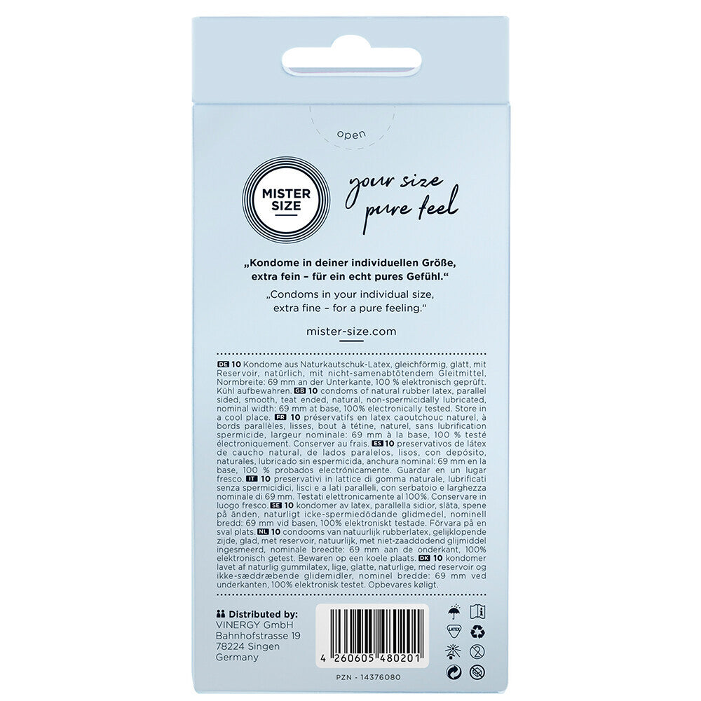 MISTER SIZE 69mm Clear Pure Feel Condoms 10 Pack
