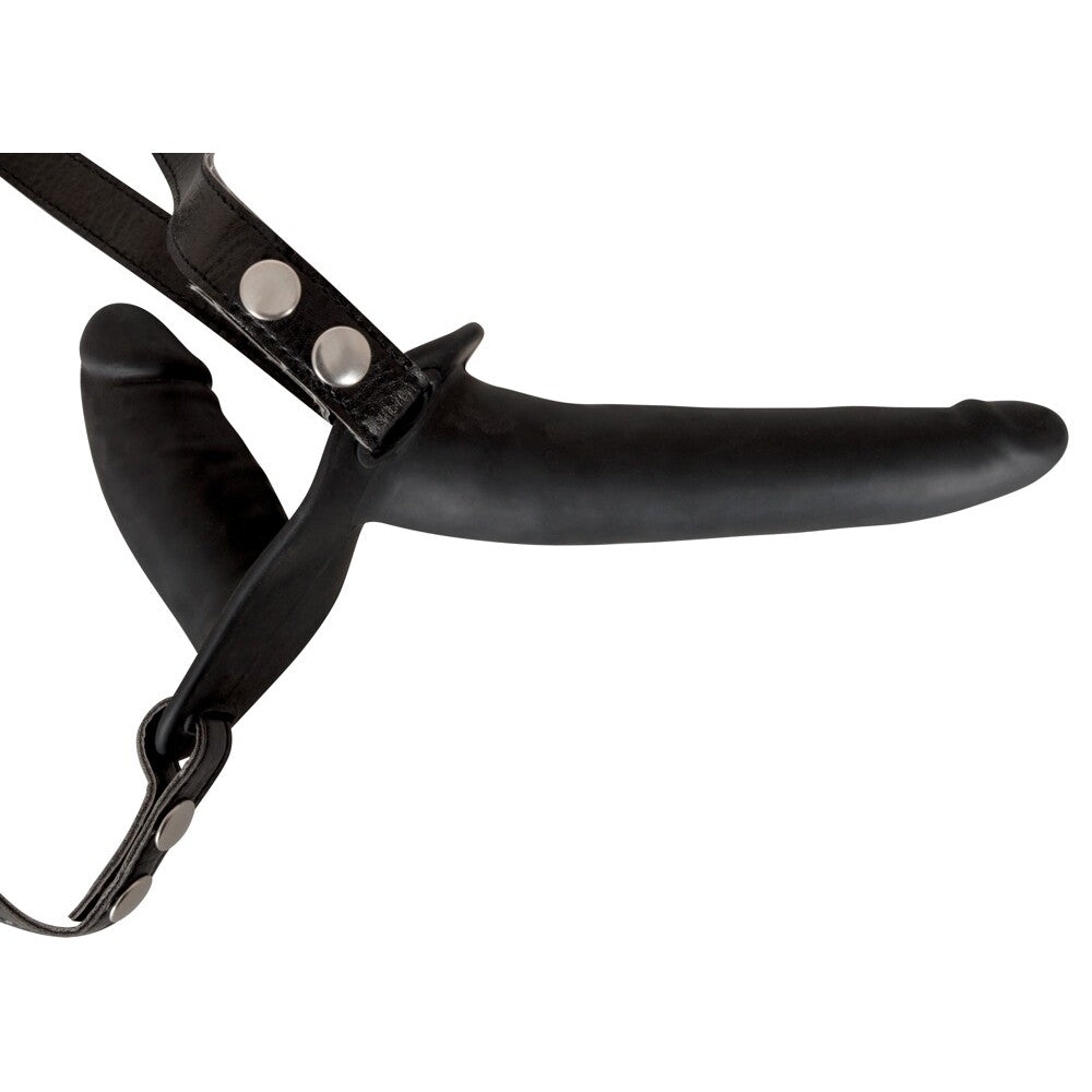 PassionPlay Black Adjustable Double Dildo Strap On