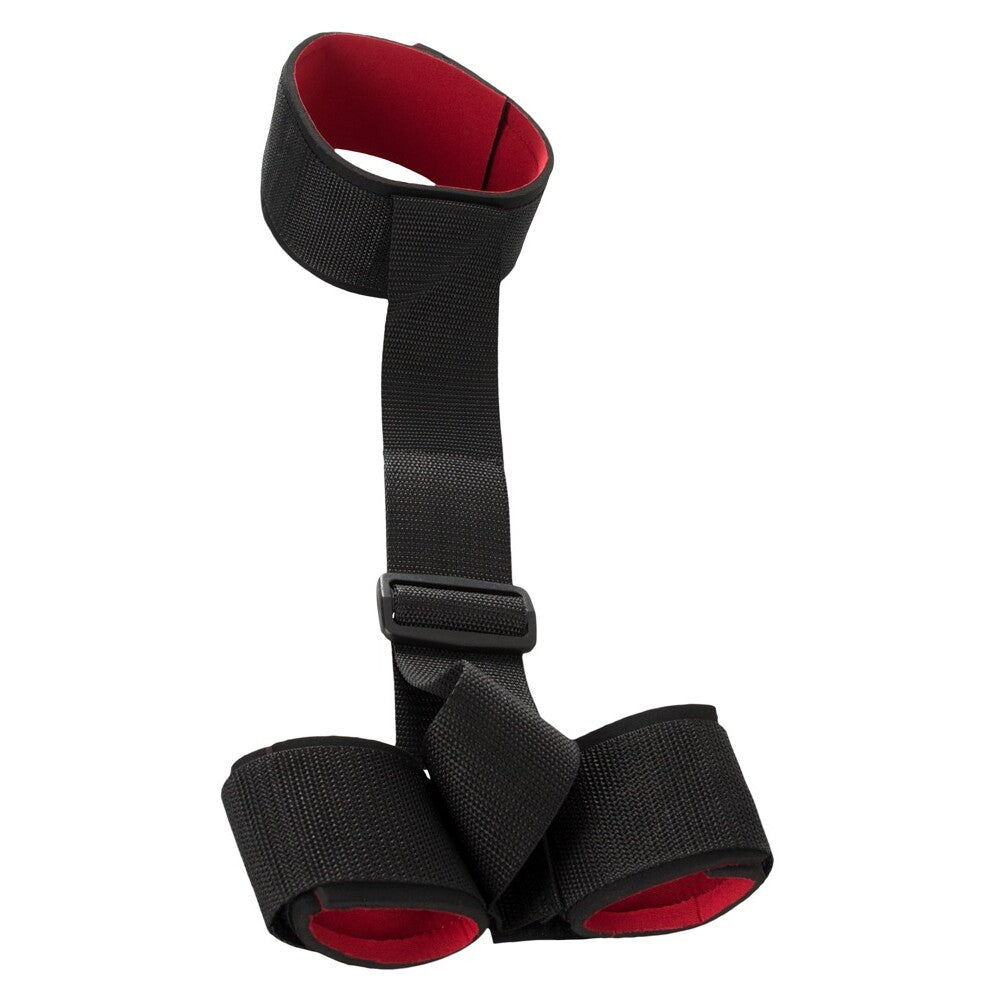 Elegant Black Neck and Wrist Restraint Set with Adjustable Fit