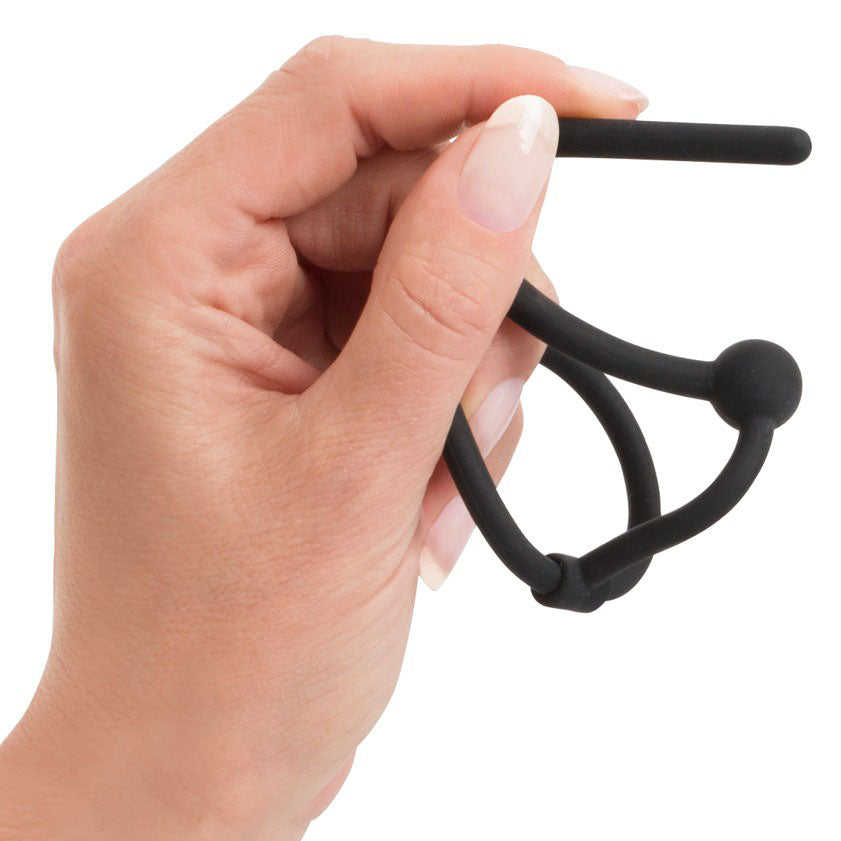 Adventure Silicone Hollow Penisplug with Glans Ring