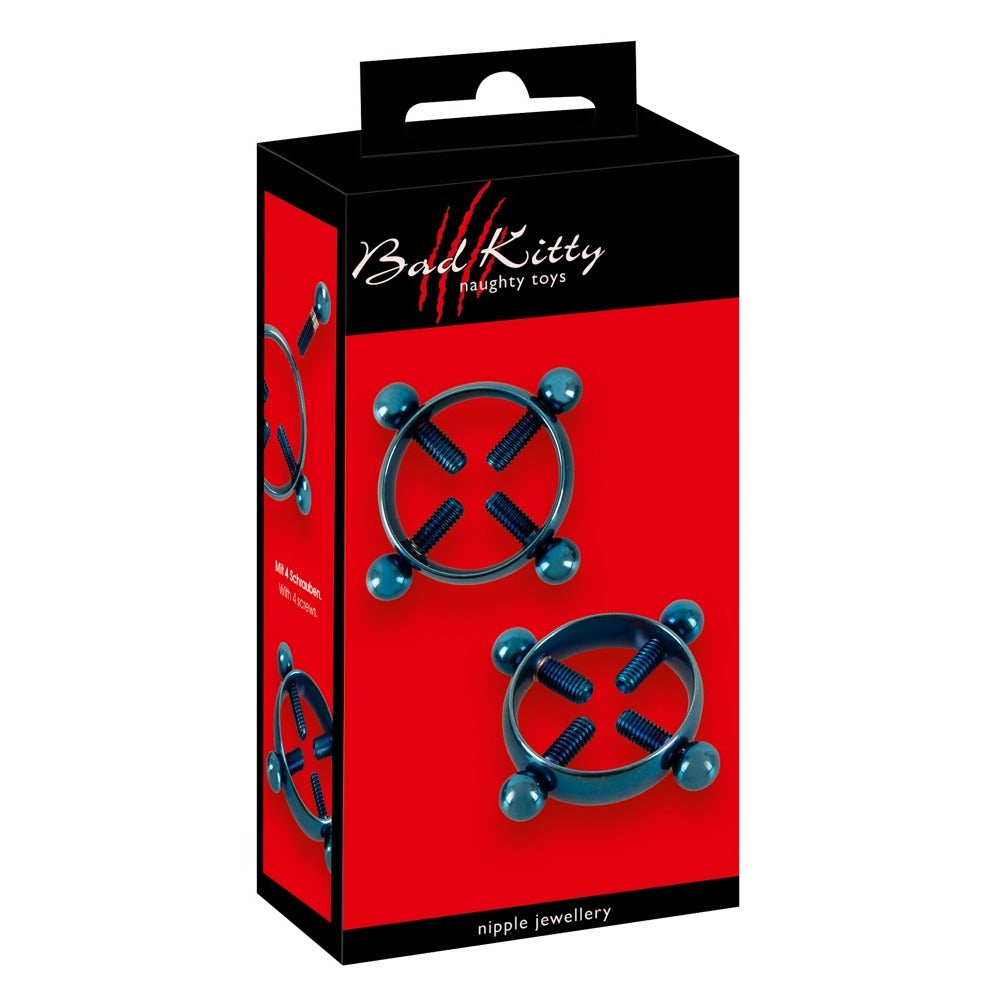 Bad Kitty Blue Nipple Clamps with Adjustable Intensity