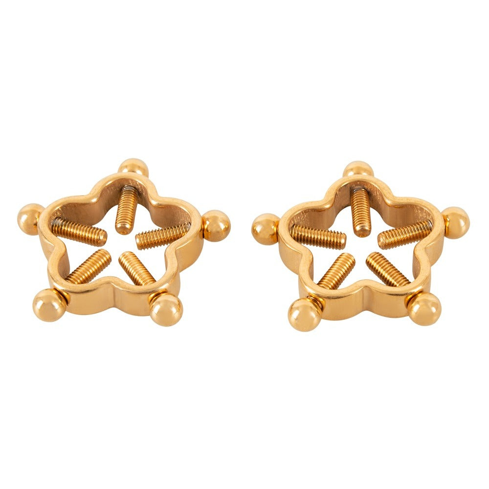 Bad Kitty Golden Stainless Steel Flower Nipple Clamps