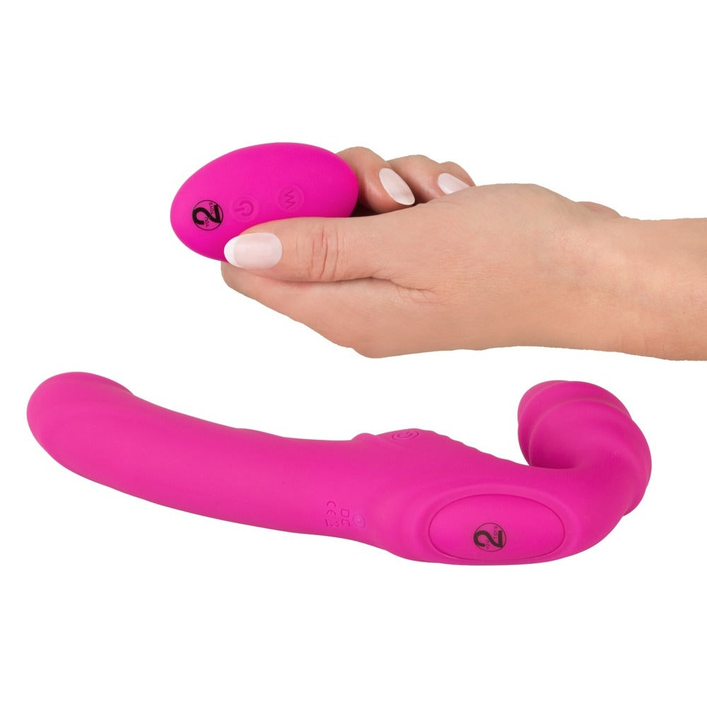 VibeLux Red Vibrating Strapless StrapOn 2 with Remote Control