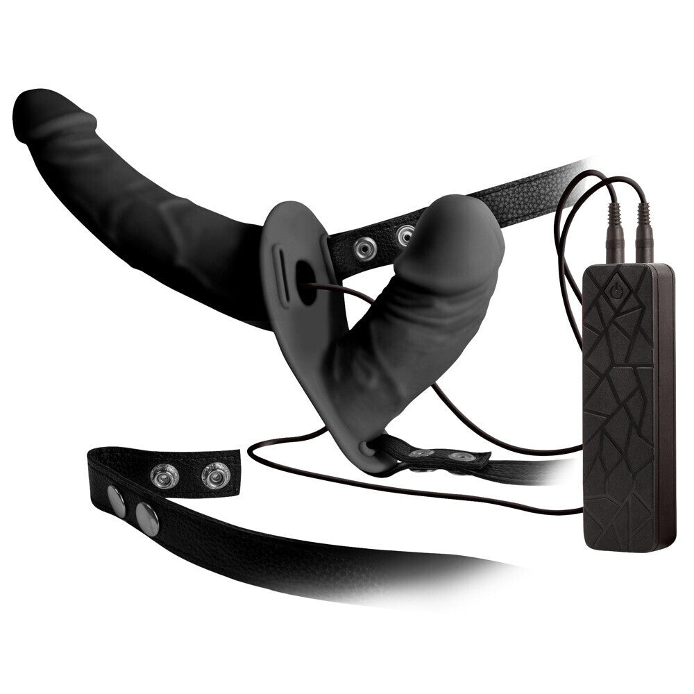 Ultimate Pleasure Black Double Thruster Dildo with Harness