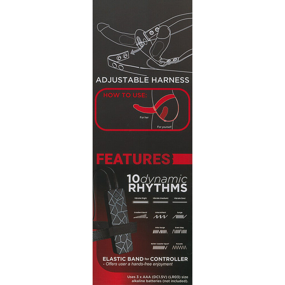 Ultimate Pleasure Black Double Thruster Dildo with Harness