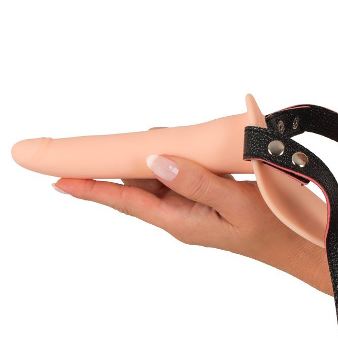 Soft Touch Black Silicone Rechargeable Vibrating Strap-On