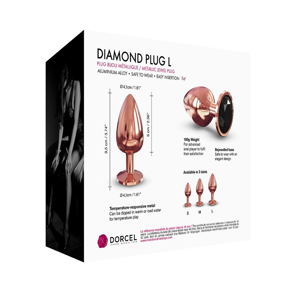 Dorcel Rose Gold Diamond Butt Plug Large for Temperature Play