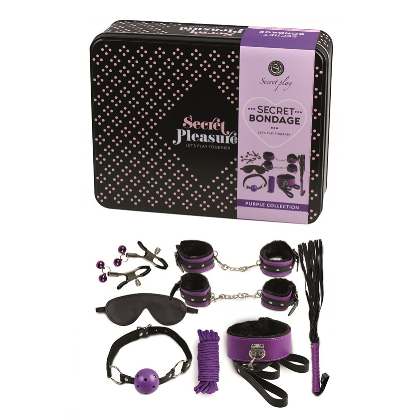 Various Toy Brands Secret Bondage Kit Black And Purple Collection