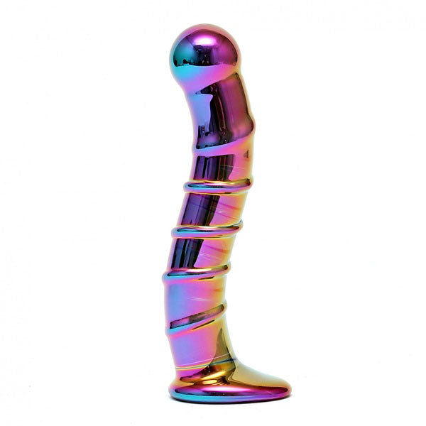 Nikita Multi-Colored Glass Dildo Color-Changing Ribbed Design