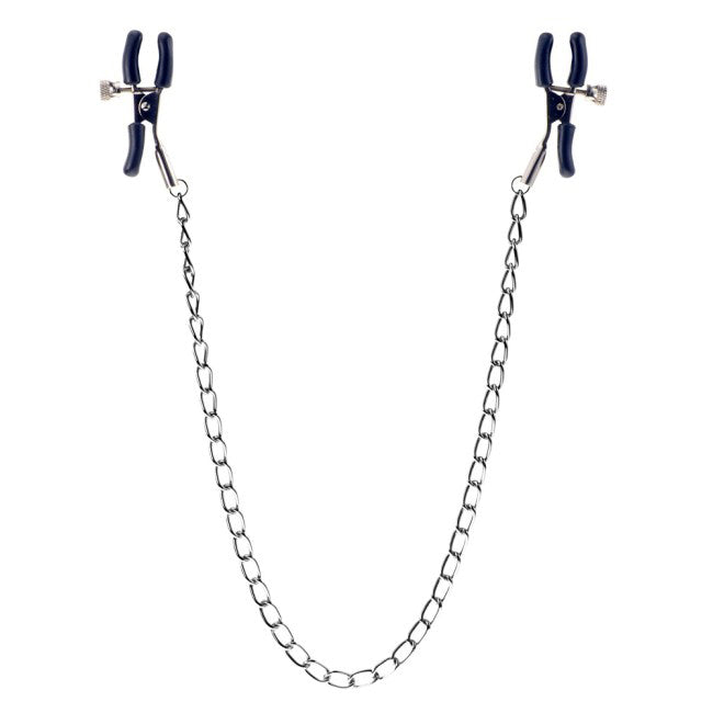 Sensation Luxe Silver Adjustable Nipple Clamps with Chain