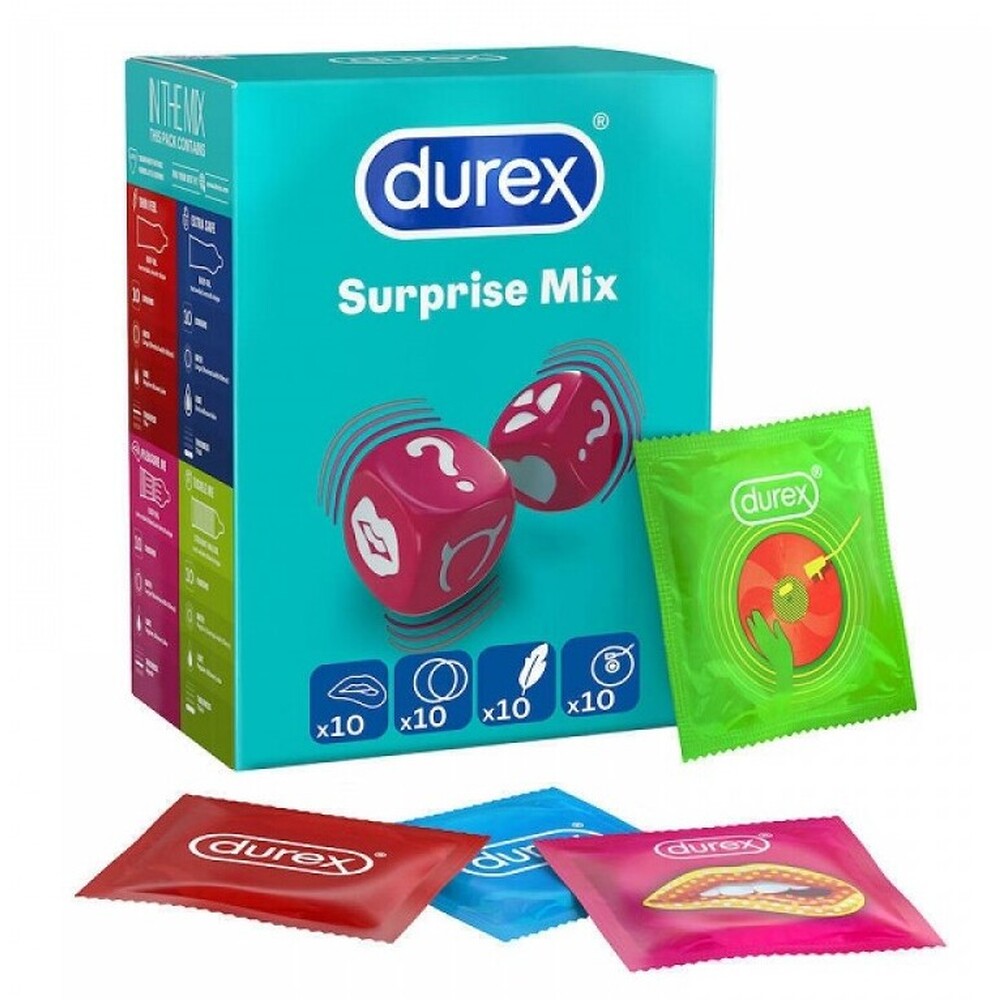 Durex Assorted Colorful Condom Collection 40 Pack
