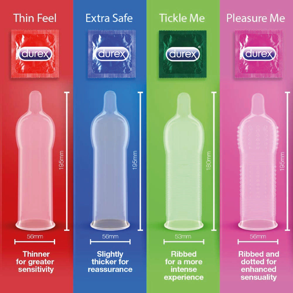 Durex Assorted Colorful Condom Collection 40 Pack