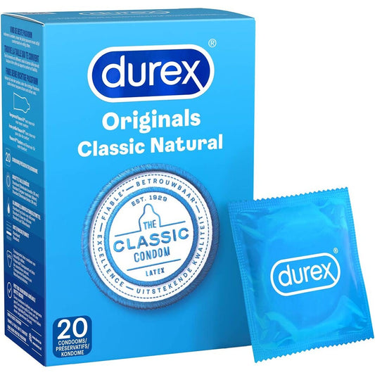 Durex Classic Natural Latex Condoms Transparent 20 Pack