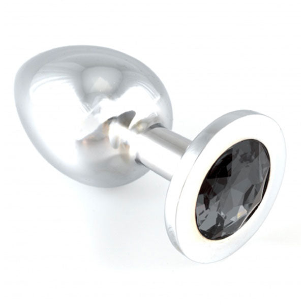Elegant Metal Black Crystal Butt Plug