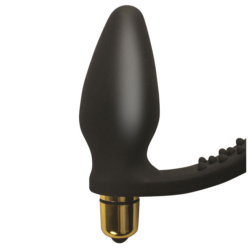 Rocks Off Black 7 Speed ROZen Cockring and Anal Plug