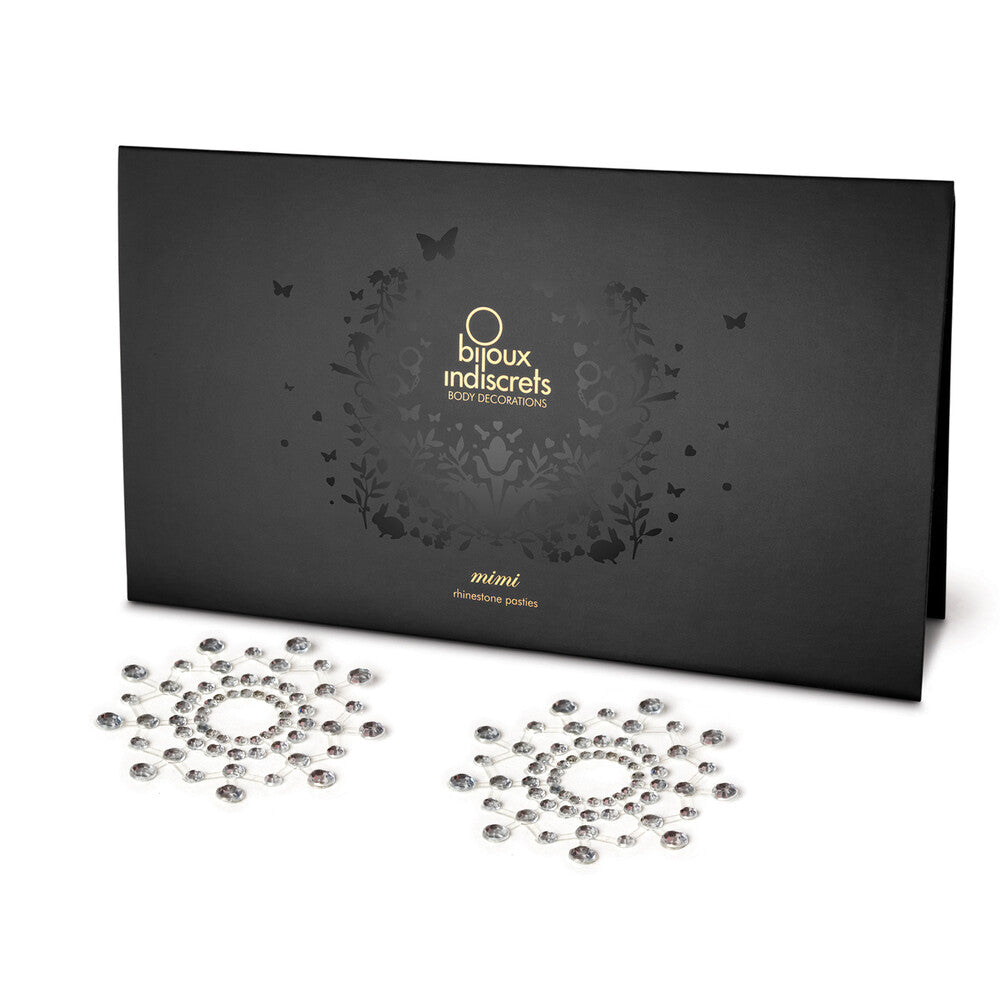 Bijoux Indiscrets Mimi Silver Rhinestone Pasties with box