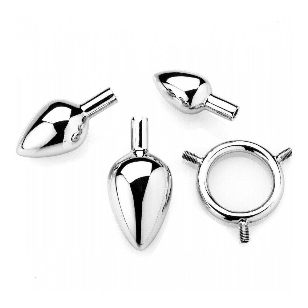 Pig Play Silver Metal Butt Plugs Set of Three Sizes
