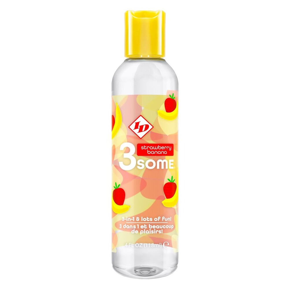 ID 3some Strawberry Banana Water-Based 3-in-1 Lubricant 118ml