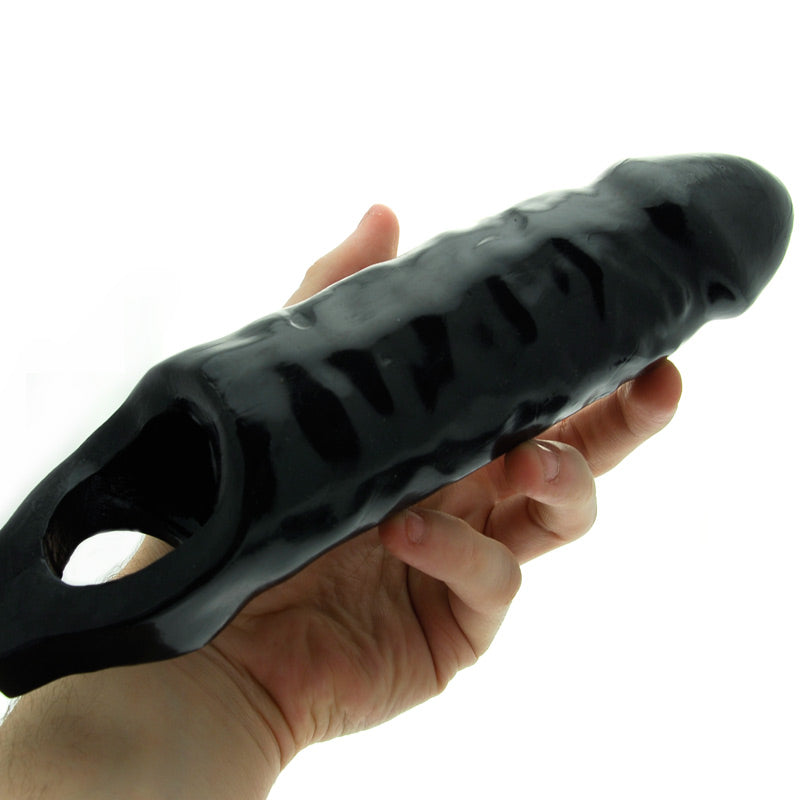 Black Mamba XL Black Penis Sleeve with Raised Pleasure Nubs