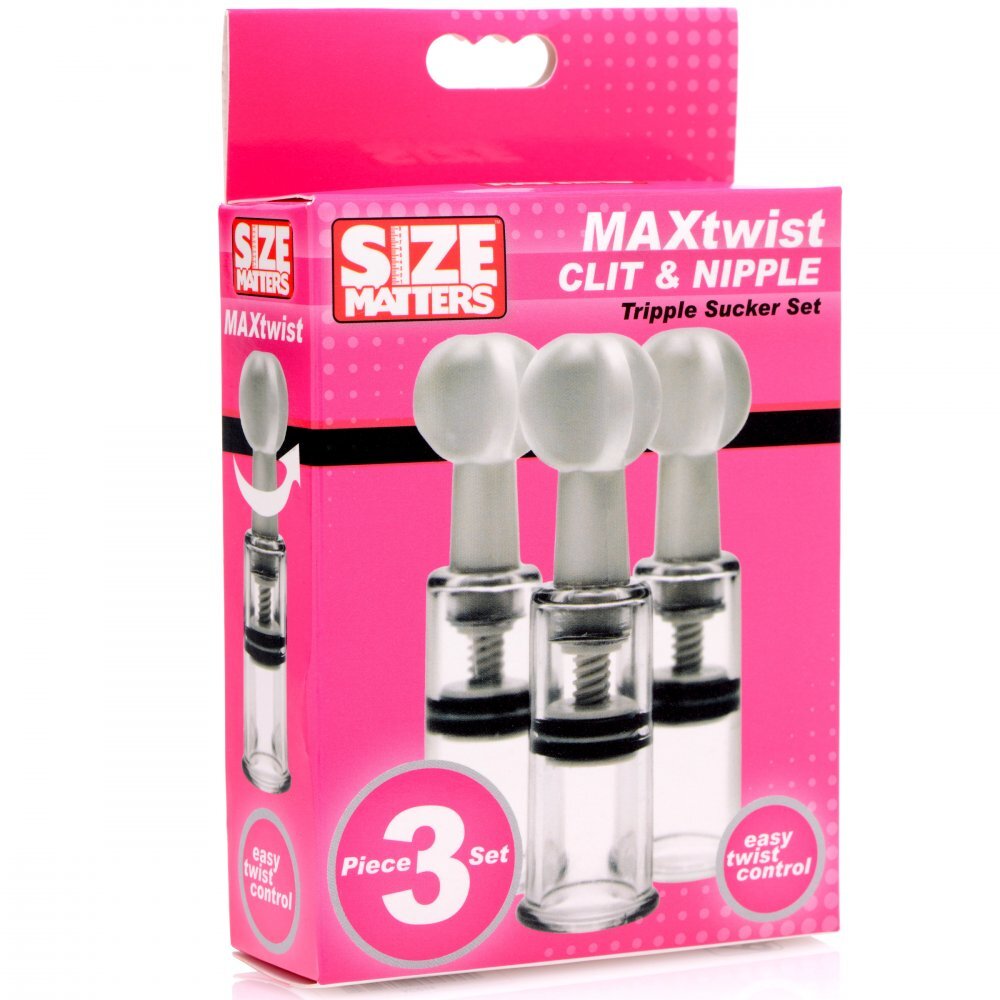 Max Pleasure Pink Clit and Nipple Triple Sucker Set