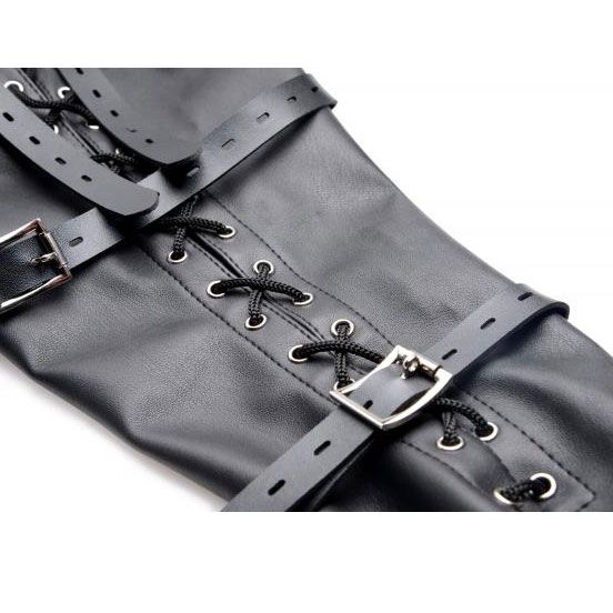 Strict Black Faux Leather Full Sleeve Arm Binder