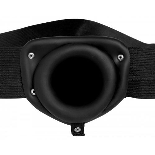 Silicone Pumper Black Inflatable Hollow Strap-On