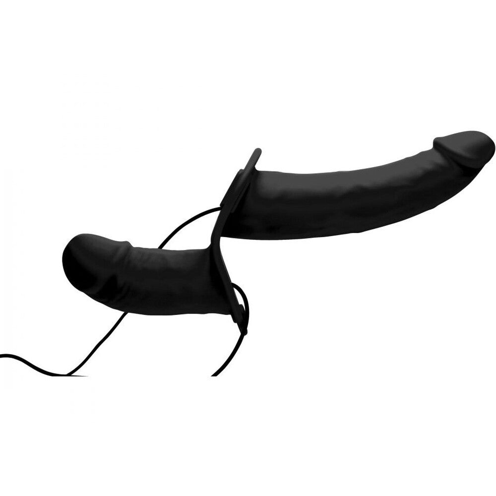 Pleasure Plus Black Silicone Vibrating Double Dildo