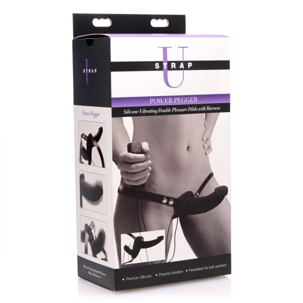 Pleasure Plus Black Silicone Vibrating Double Dildo