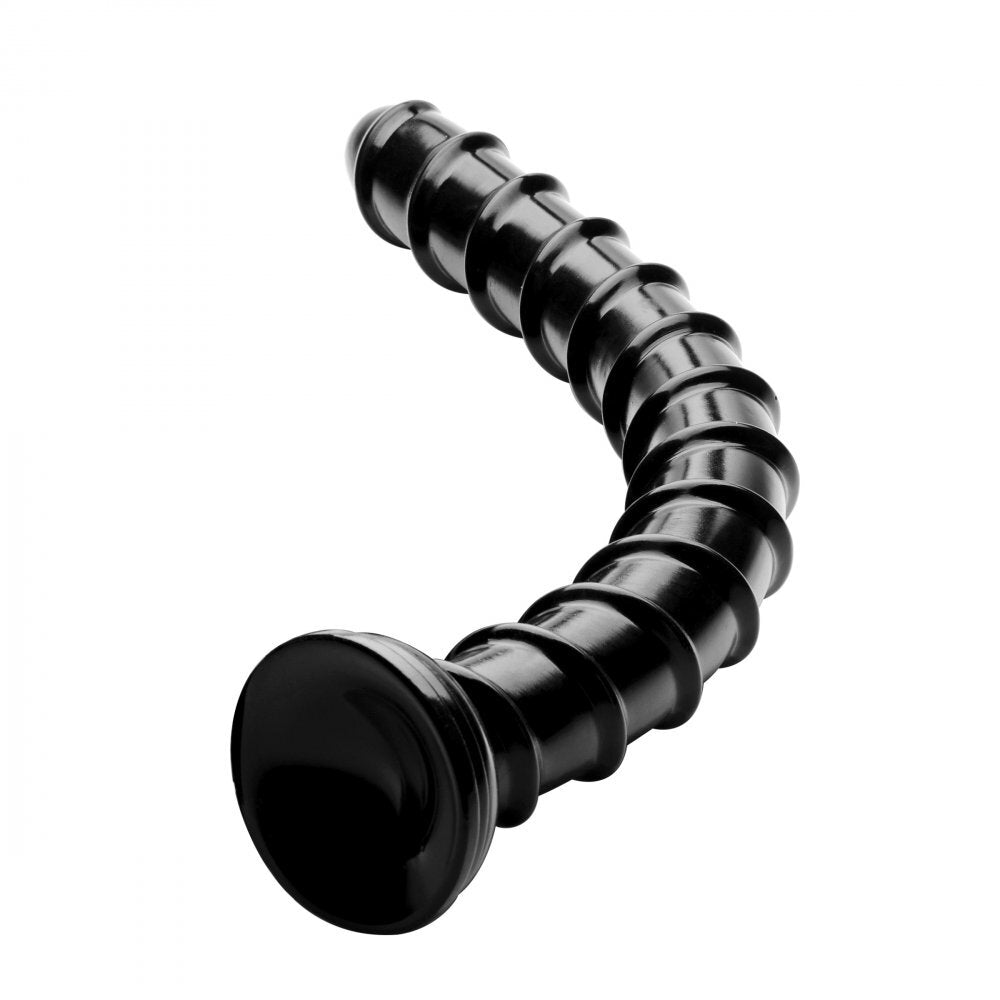 Hosed Black 18 Inch Swirl Thick Anal Snake Dildo