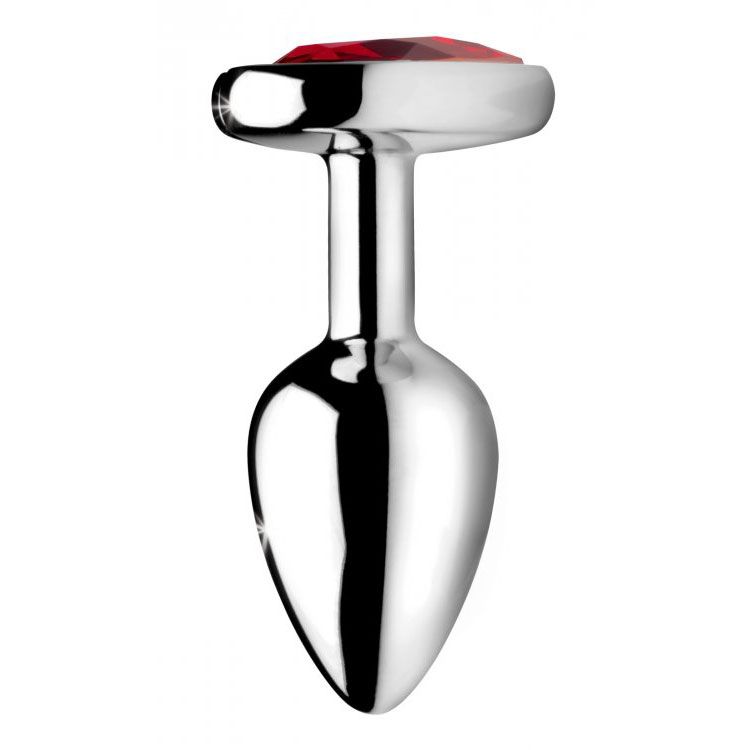 Booty Sparks Red Medium Heart Anal Plug with Gem