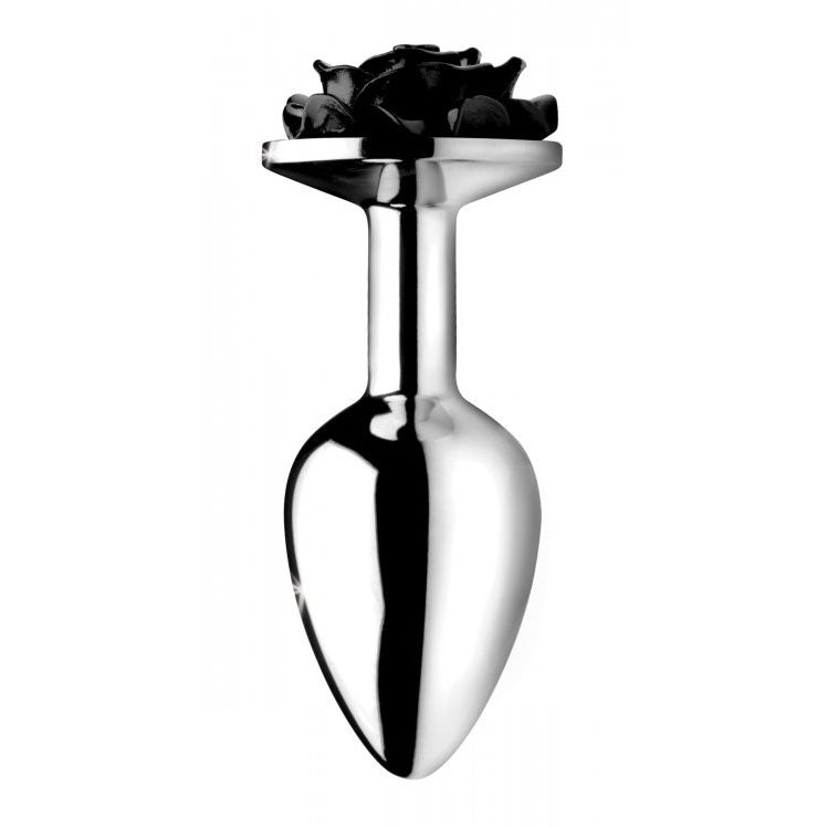 Booty Sparks Black Rose Medium Anal Plug with Design