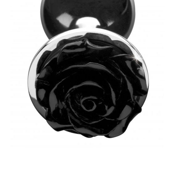 Booty Sparks Black Rose Medium Anal Plug with Design