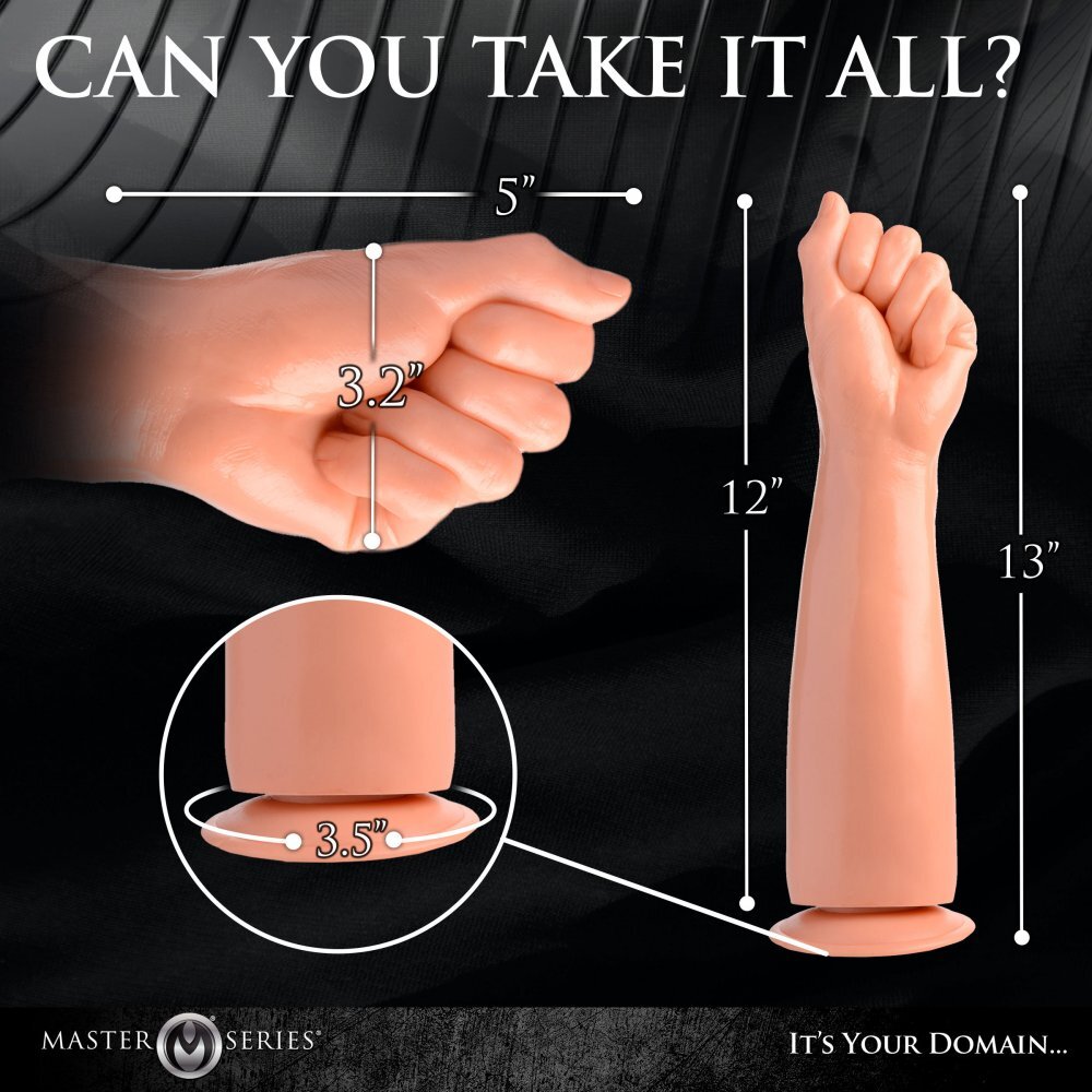 Master Series Black Clenched Fist Dildo with Suction Cup