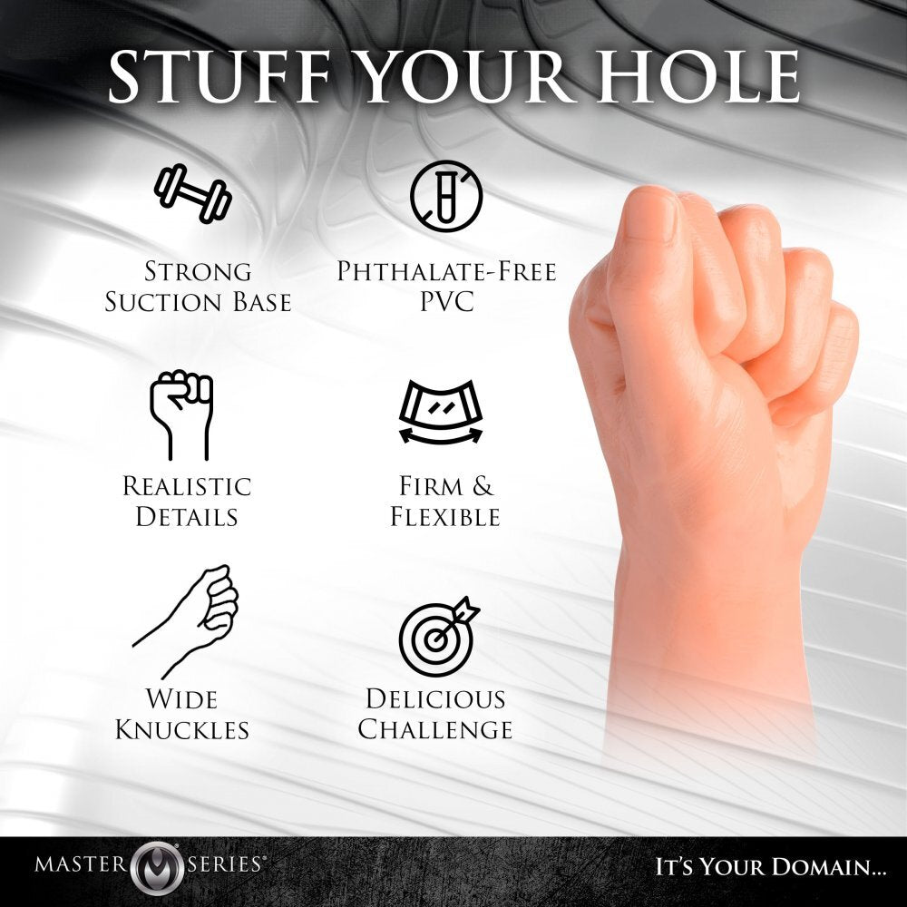 Master Series Black Clenched Fist Dildo with Suction Cup