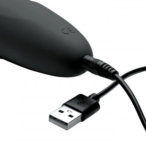Master Series Black Thunderstick Rechargeable Silicone Wand