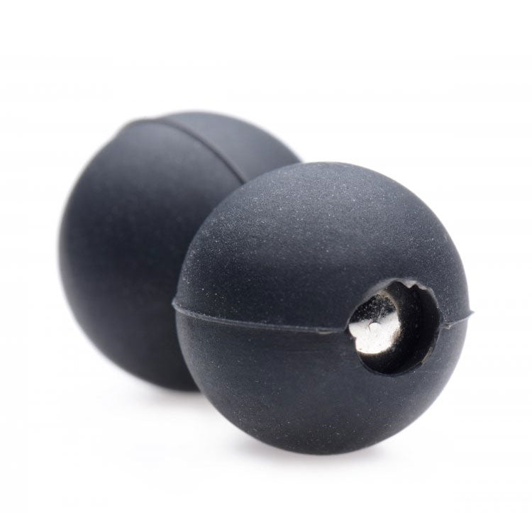 Master Series Black Silicone Magnetic Pleasure Spheres